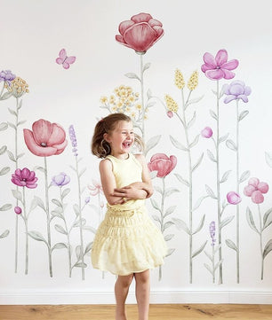 Vinilos decorativos Adhesivos infantiles de Pared flores silvestres