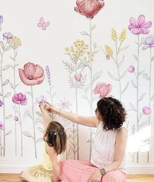 Vinilos decorativos Adhesivos infantiles de Pared flores silvestres