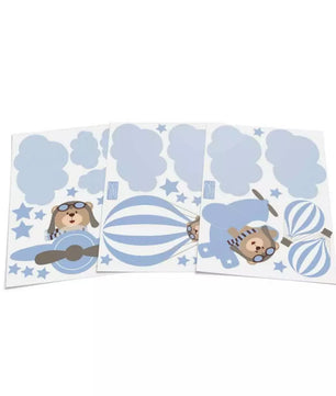 Combo de oso aviador azul Claro