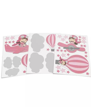 Combo de aviador rosa para niña