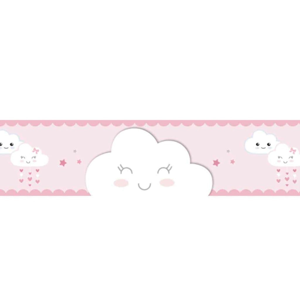 Cenefa infantil adhesiva Nube con lluvia de amor