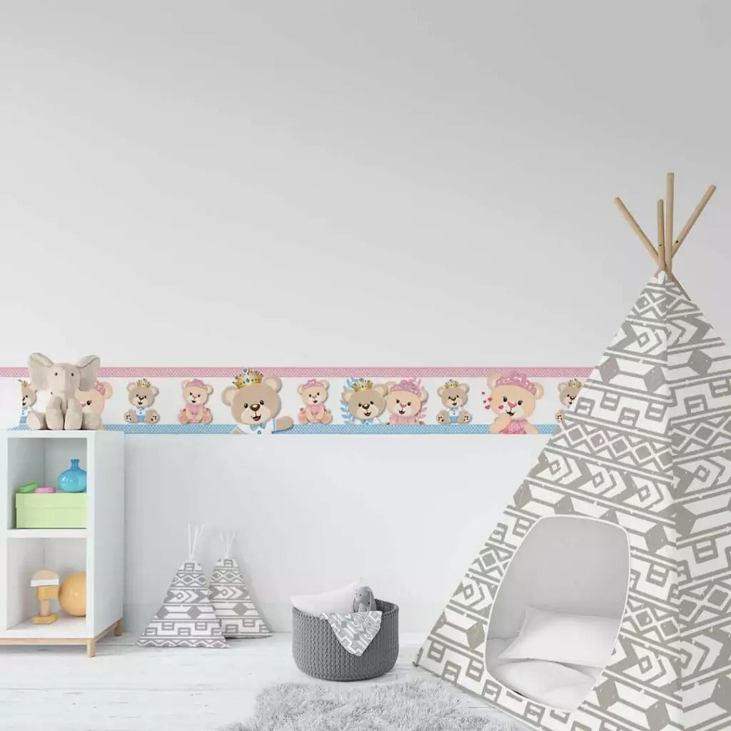 Cenefa infantil adhesiva Osos Hermanos