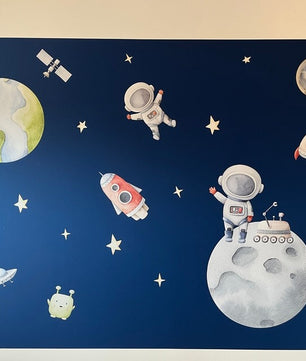 Vinilos decorativos Adhesivos infantiles de Pared espacio astronautas 5 niño (0092)
