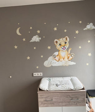 Vinilos decorativos Adhesivos infantiles de pared Animales leon niño (0022)