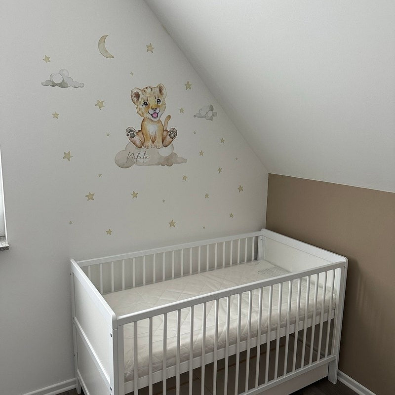 Vinilos decorativos Adhesivos infantiles de pared Animales leon niño (0022)