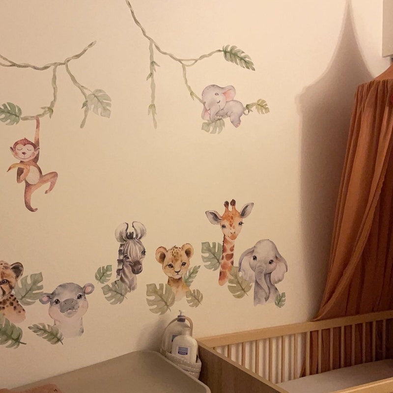 Vinilos decorativos Adhesivos infantiles de Pared  Conjunto de animales de Safari (0014)