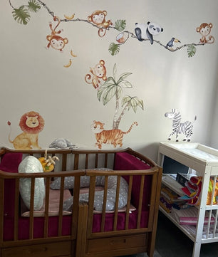 Vinilos decorativos Adhesivos infantiles de pared Animales de Safari niño (0021)