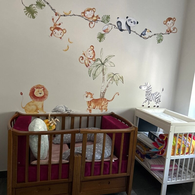 Vinilos decorativos Adhesivos infantiles de pared Animales de Safari niño (0021)