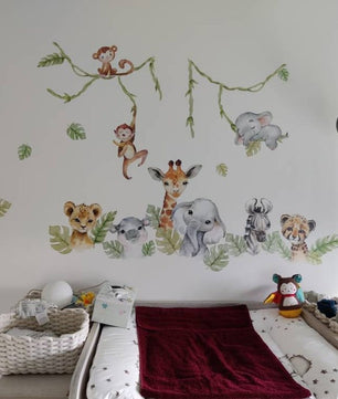 Vinilos decorativos Adhesivos infantiles de Pared  Conjunto de animales de Safari (0014)