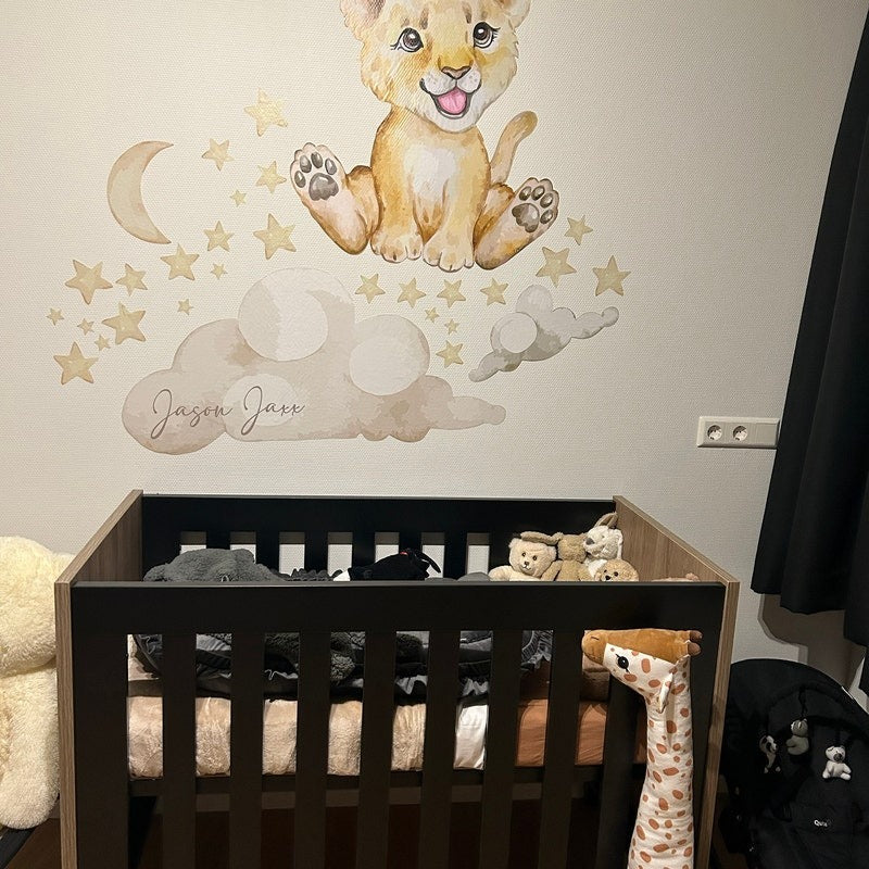 Vinilos decorativos Adhesivos infantiles de pared Animales leon niño (0022)