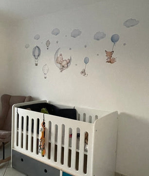 Vinilos decorativos Adhesivos infantiles de Pared Oso en la luna niño (0081)
