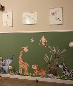 Vinilos decorativos Adhesivos infantiles de pared Animales de Safari niño (0021)