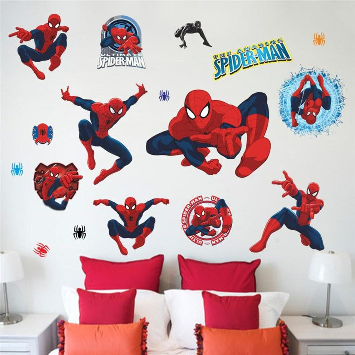 Vinilos decorativos Adhesivos infantiles de pared de spiderman modelo 12 niño