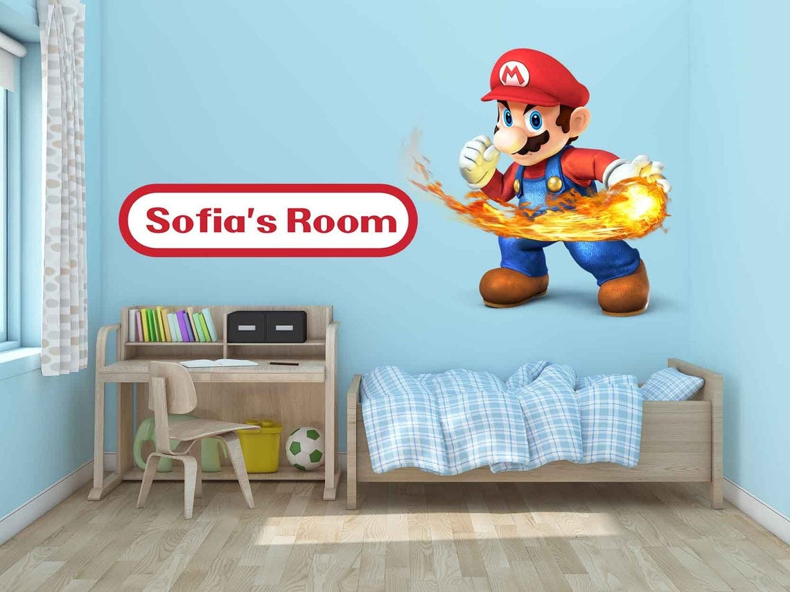 Vinilos decorativos Adhesivos infantiles de Pared mario bros 7 niño