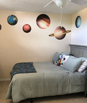Vinilos decorativos Adhesivos infantilesde Pared espacio astronautas  sistema solarniño (0049)