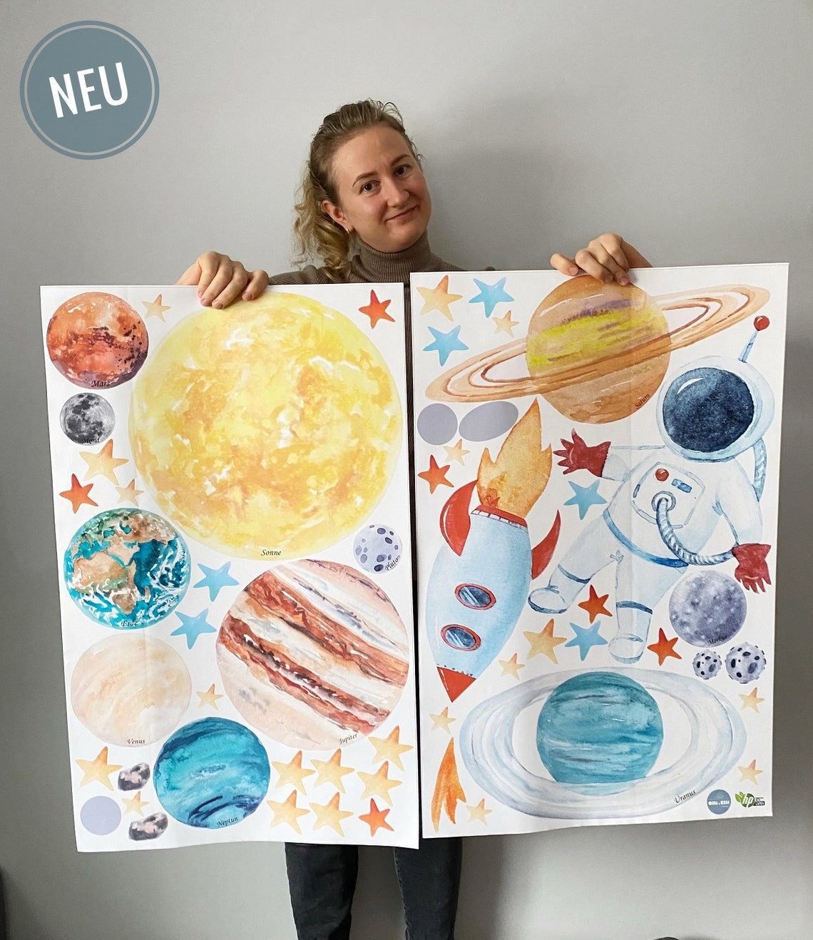 Vinilos decorativos Adhesivos infantiles de Pared espacio astronautas  niño (0048)
