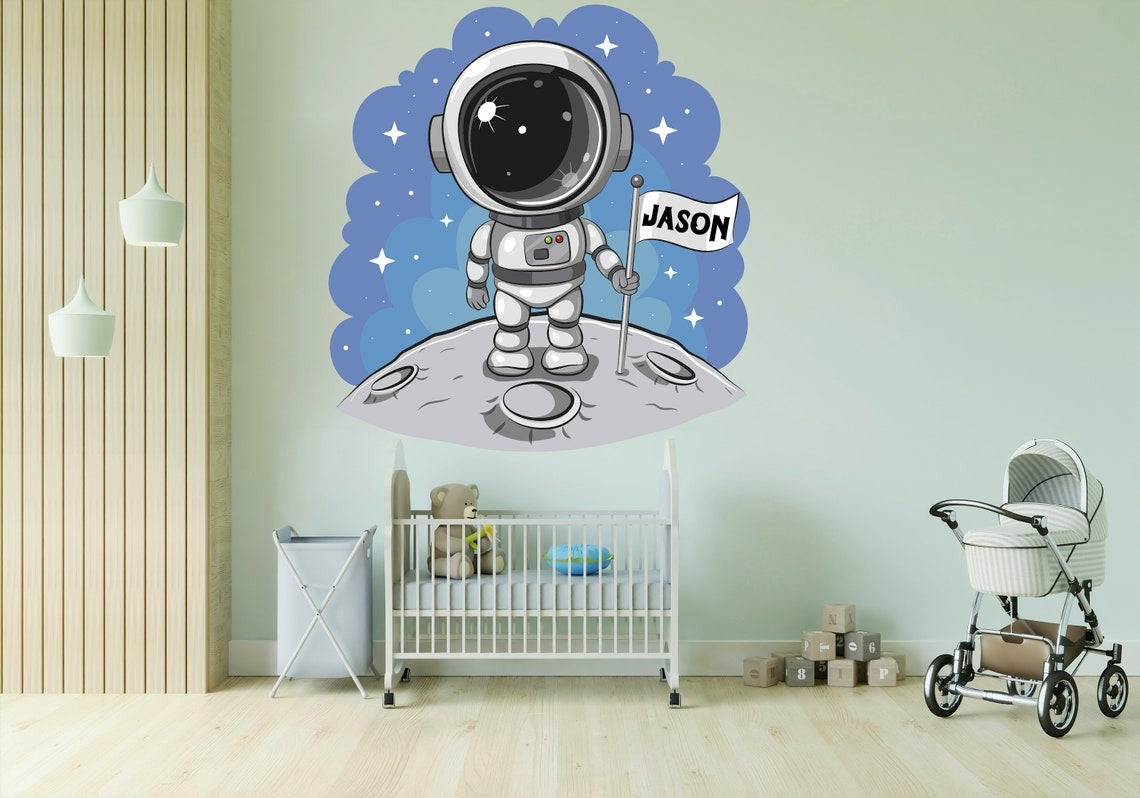 Vinilos decorativos Adhesivos infantiles de Pared espacio astronautas 9 niño