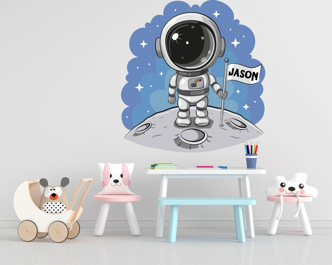 Vinilos decorativos Adhesivos infantiles de Pared espacio astronautas 9 niño
