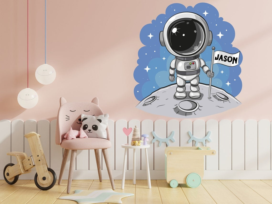Vinilos decorativos Adhesivos infantiles de Pared espacio astronautas 9 niño