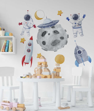 Vinilos decorativos Adhesivos infantilesde Pared espacio astronautas 8 niño