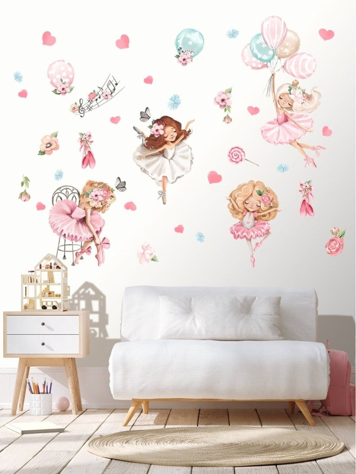 Vinilos decorativos Adhesivos infantiles de Pared  Conjunto para niñas