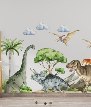 Vinilos decorativos Adhesivos infantiles de pared de dinosaurios modelo 1 niño (0088)