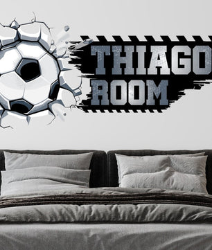 Vinilos decorativos Adhesivos infantiles de Pared futbol con nombre niño (0057)