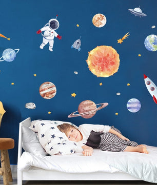 Vinilos decorativos Adhesivos infantiles de Pared espacio astronautas 2 (0053)
