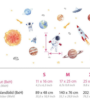 Vinilos decorativos Adhesivos infantiles de Pared espacio astronautas 2 (0053)
