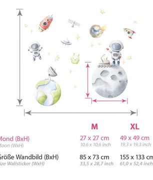 Vinilos decorativos Adhesivos infantiles de Pared espacio astronautas 5 niño (0092)
