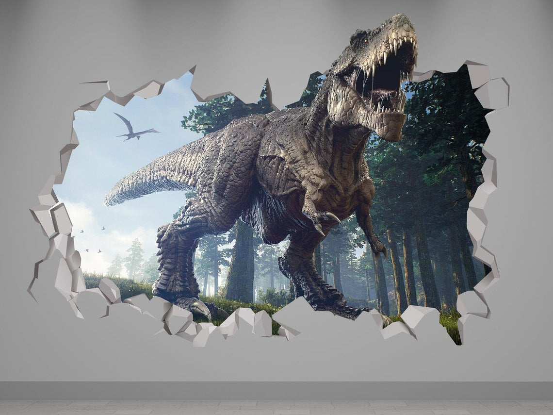 Vinilos decorativos Adhesivos infantiles de pared de dinosaurios 3D modelo 8 niño (0086)