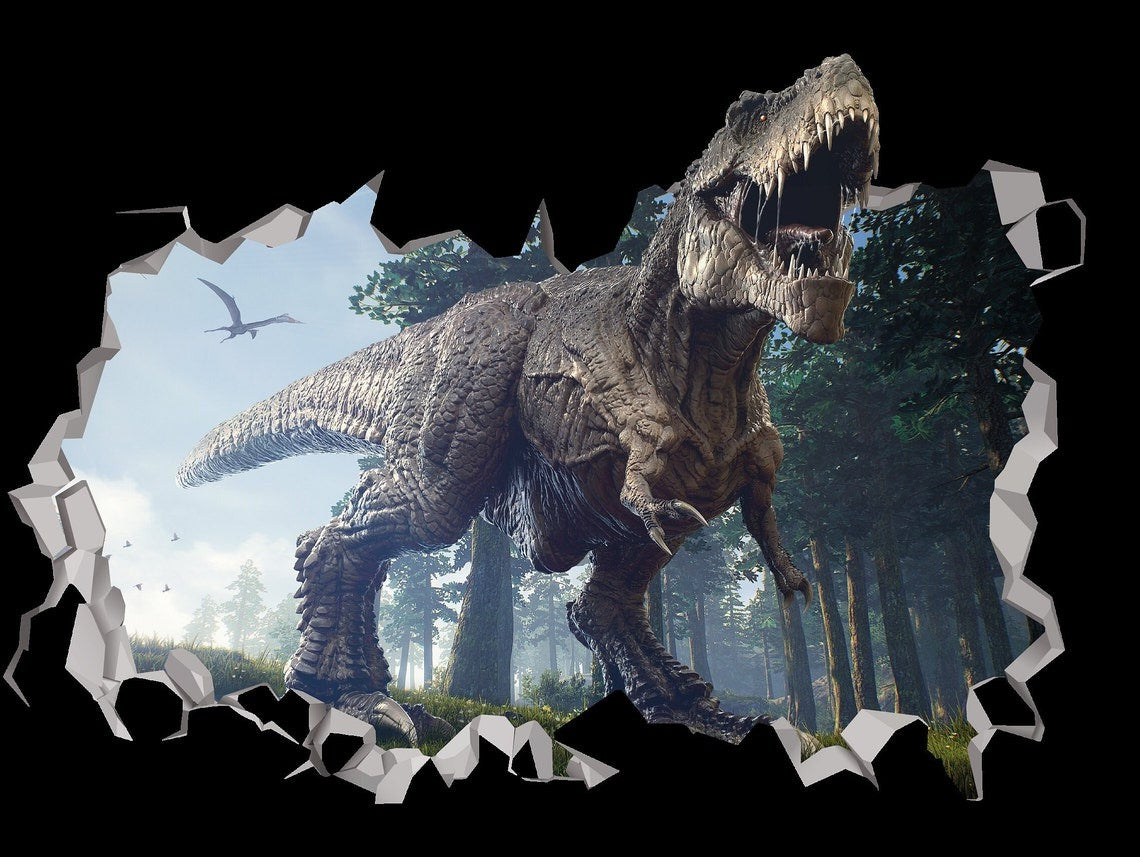 Vinilos decorativos Adhesivos infantiles de pared de dinosaurios 3D modelo 8 niño (0086)