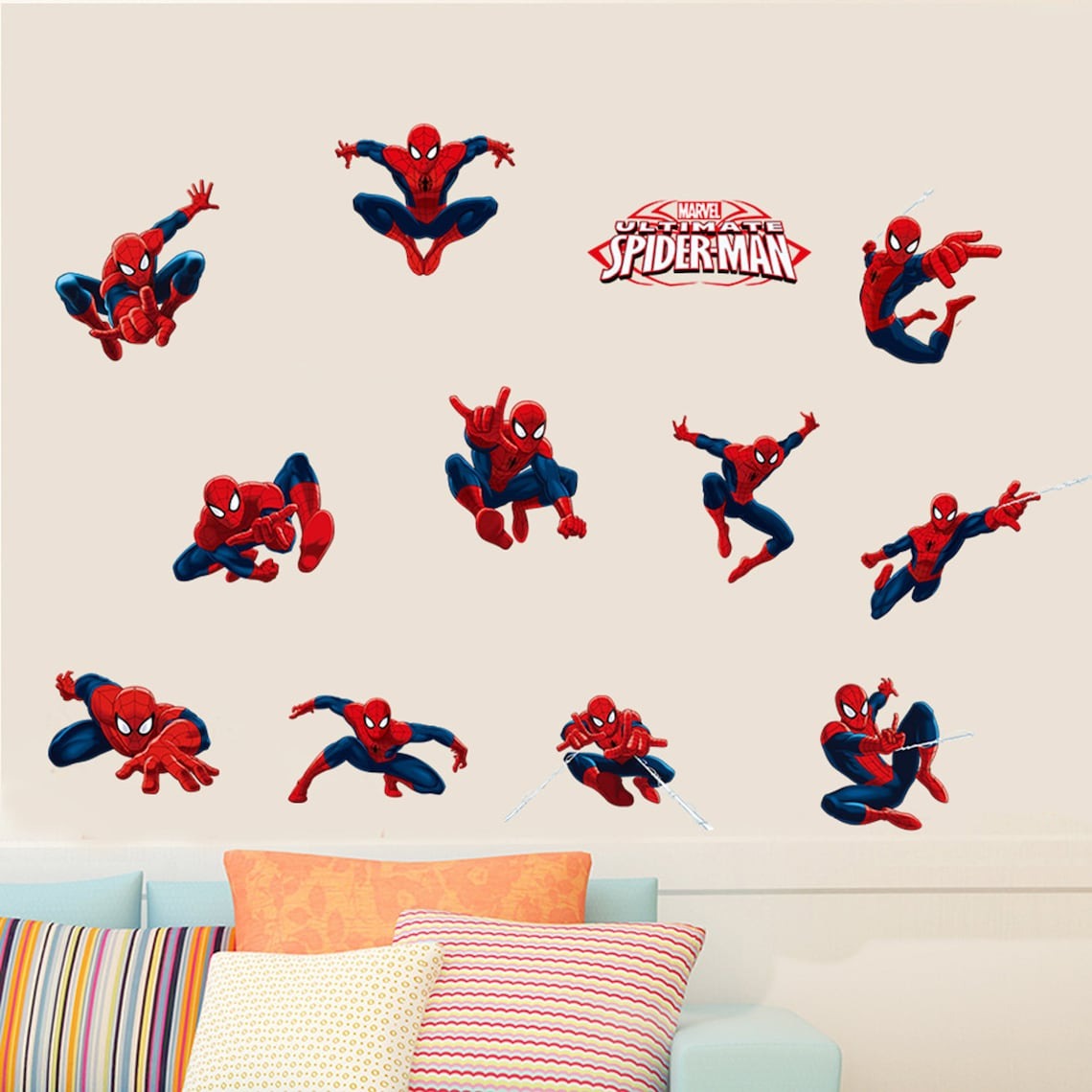 Vinilos decorativos Adhesivos infantiles de pared de spiderman modelo 12 niño