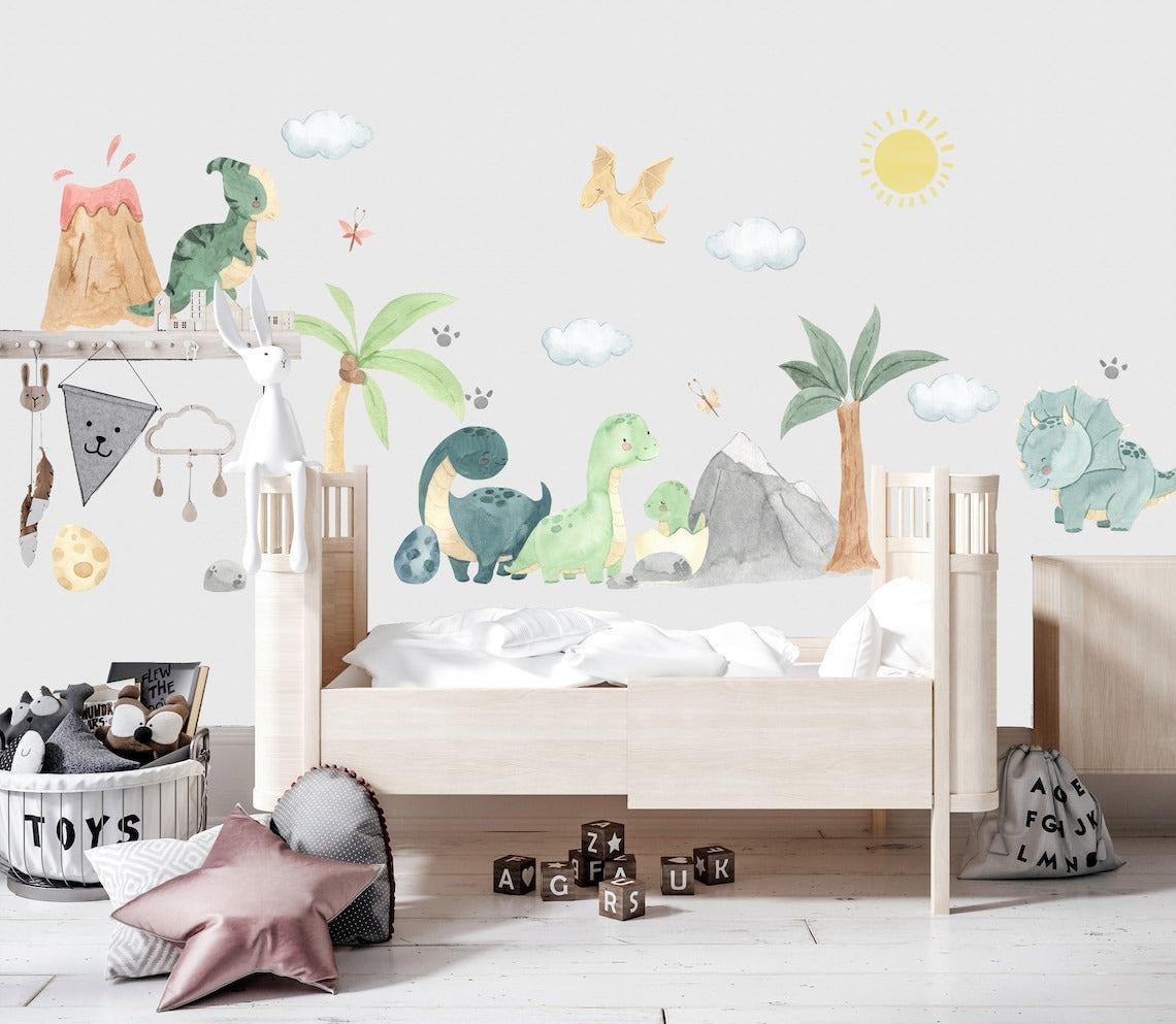 Vinilos decorativos Adhesivos infantiles de pared de dinosaurios modelo 4 infantil niño (0089)