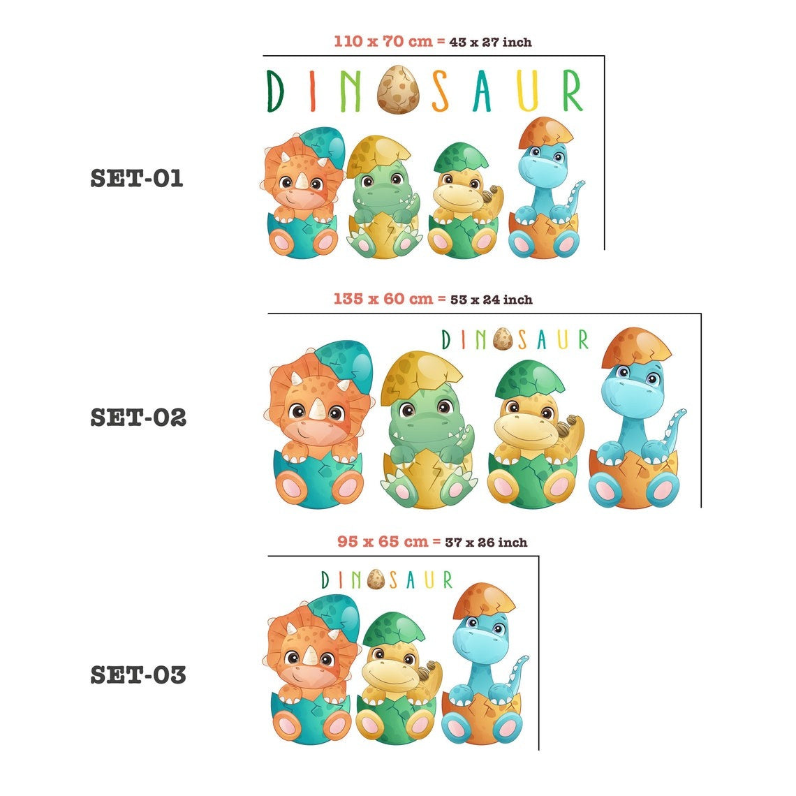 Vinilos decorativos Adhesivos infantiles de pared de dinosaurios modelo 5 bebe niño