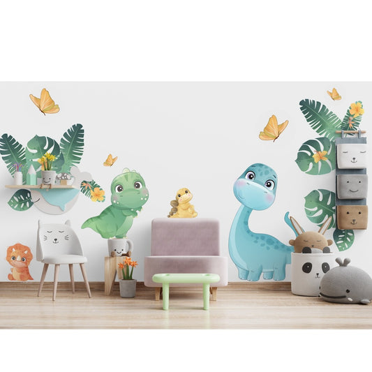 Vinilos decorativos Adhesivos infantiles de pared de dinosaurios modelo 2 infantil niño (0131)