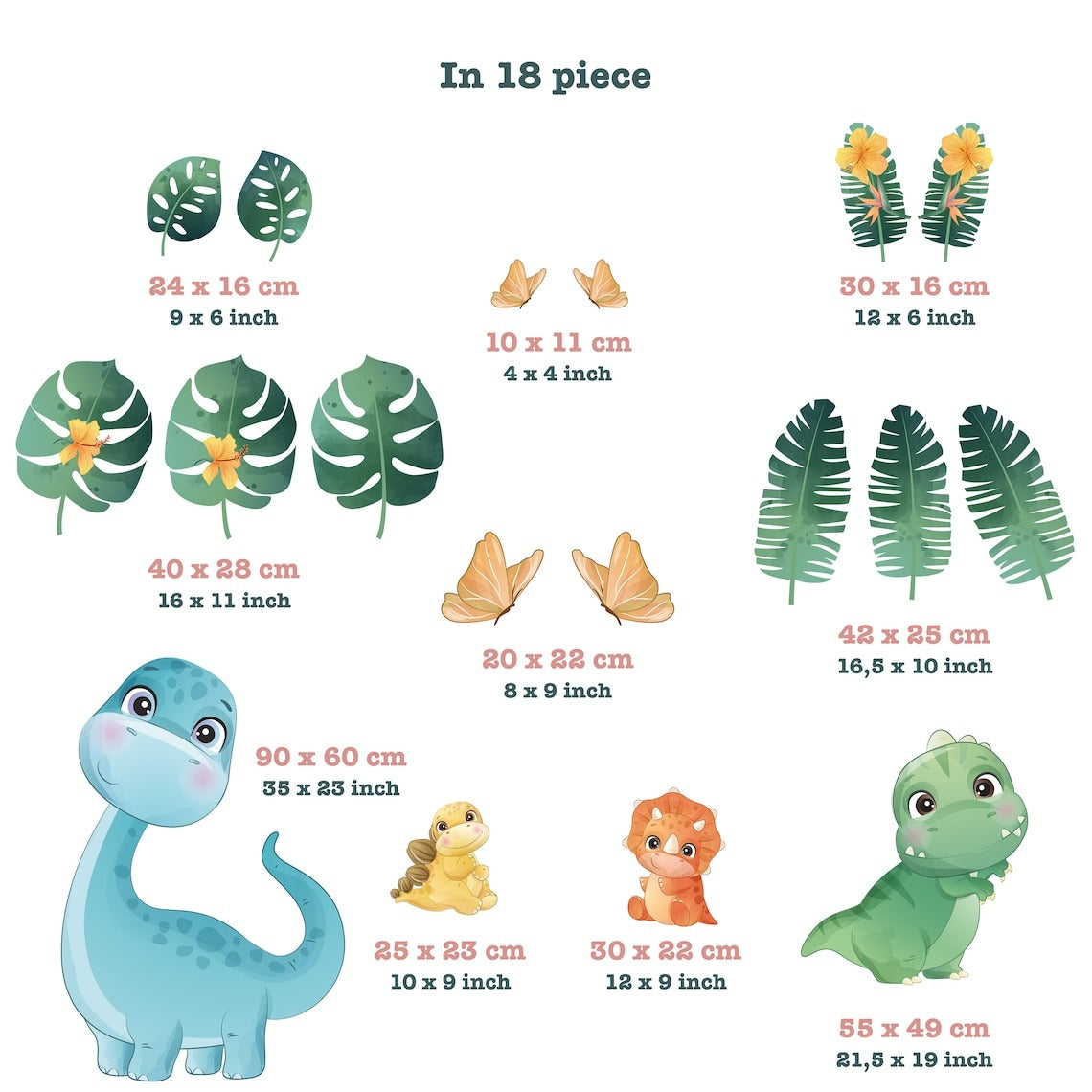 Vinilos decorativos Adhesivos infantiles de pared de dinosaurios modelo 2 infantil niño (0131)