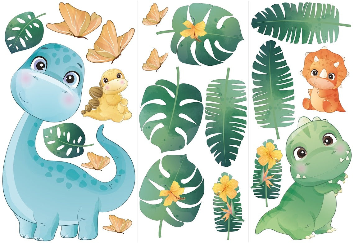 Vinilos decorativos Adhesivos infantiles de pared de dinosaurios modelo 2 infantil niño (0131)