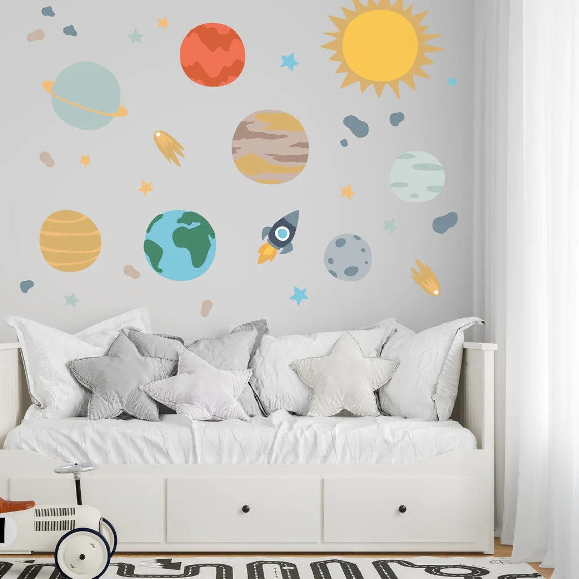 Vinilos decorativos Adhesivos infantiles de Pared espacio astronautas 14 niño