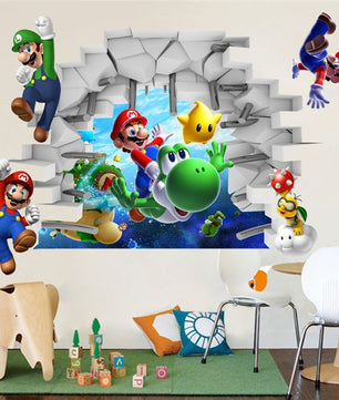 Vinilos decorativos Adhesivos infantiles de Pared mario bros 12 niño