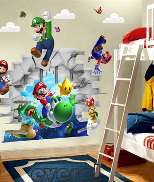 Vinilos decorativos Adhesivos infantiles de Pared mario bros 12 niño