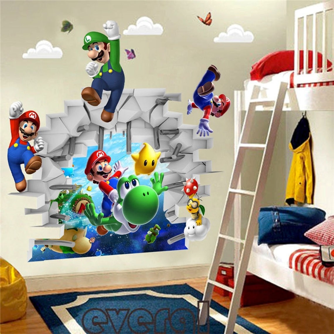 Vinilos decorativos Adhesivos infantiles de Pared mario bros 12 niño