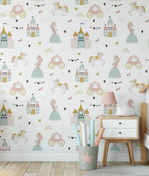 Papel para paredes Castillo mosaico princesa 2