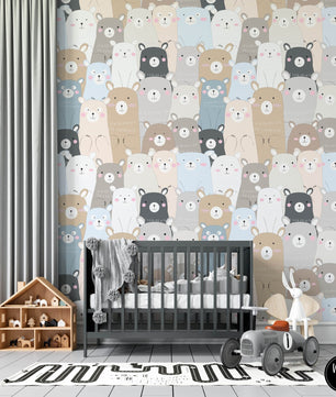 Papel para paredes Osos Mosaico