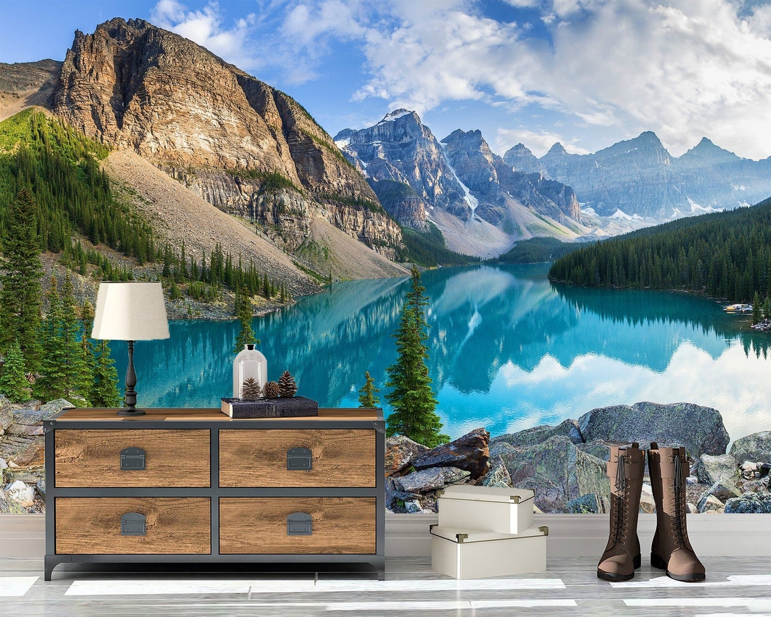 Papel para paredes Paisajes 9 lago turquesa