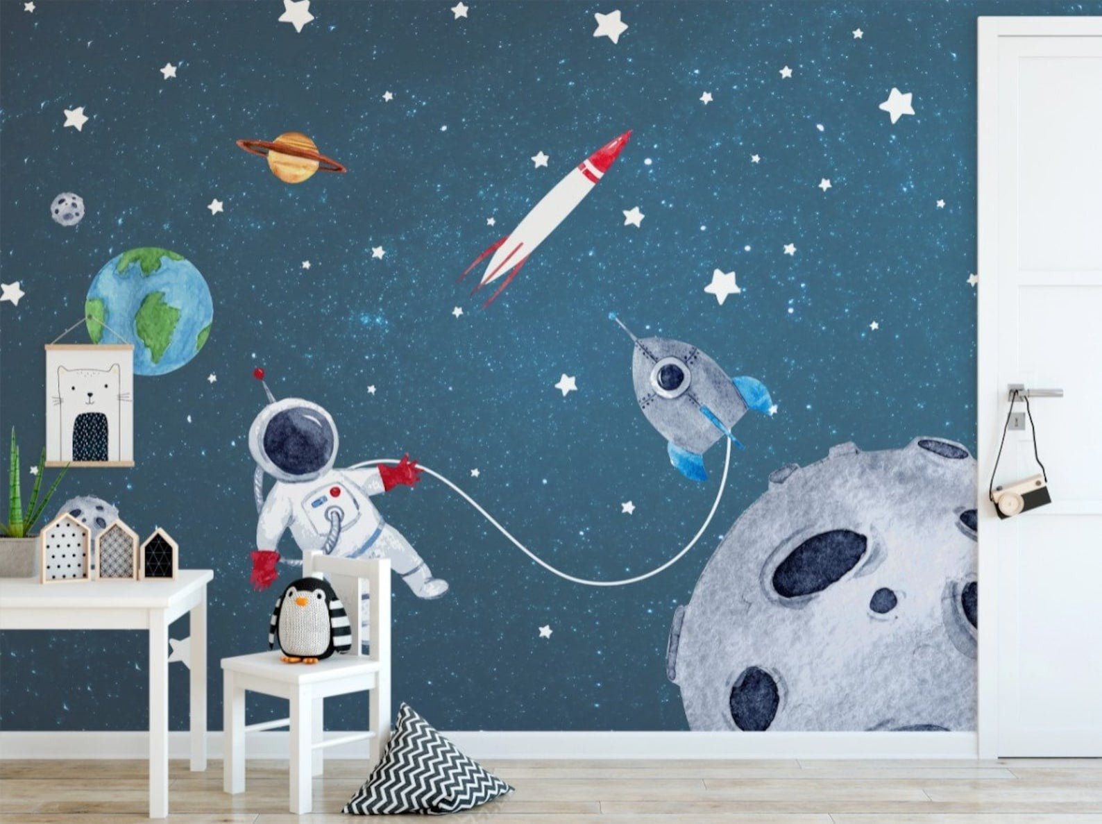 Papel para paredes Astronauta de acuarela