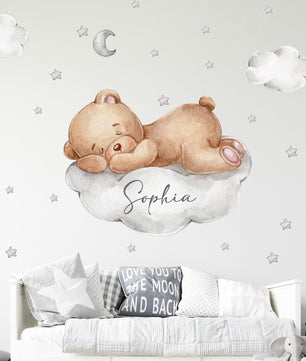 Vinilos decorativos Adhesivos infantiles de Pared Conjunto Animales en nube