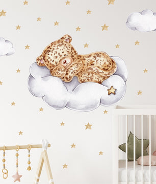 Vinilos decorativos Adhesivos infantiles de Pared Conjunto Animales en nube