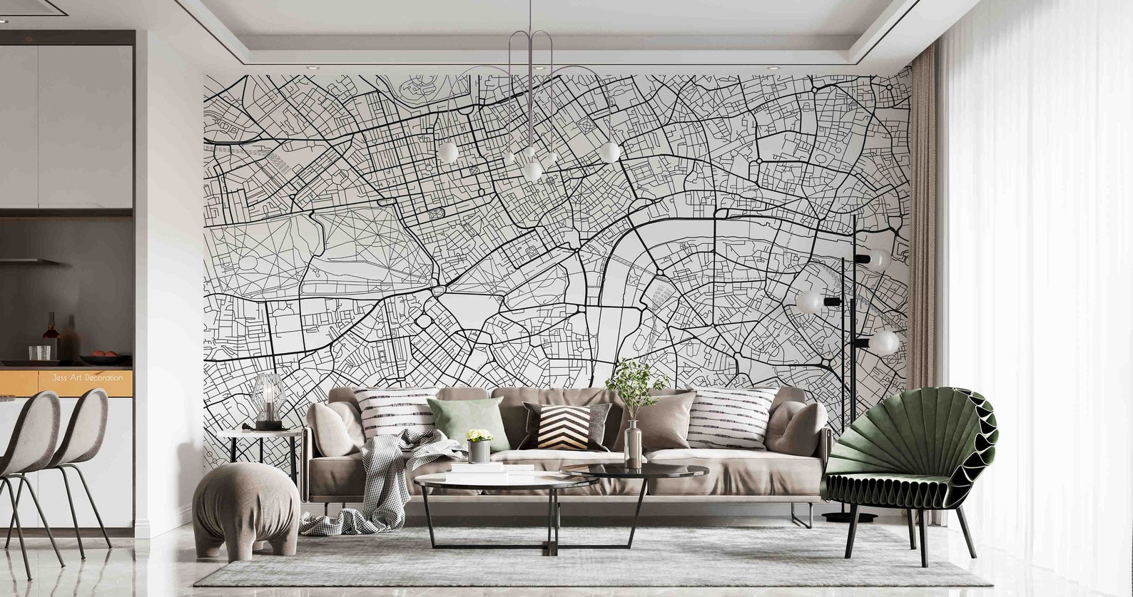 Papel para paredes Ciudades 12 mapa