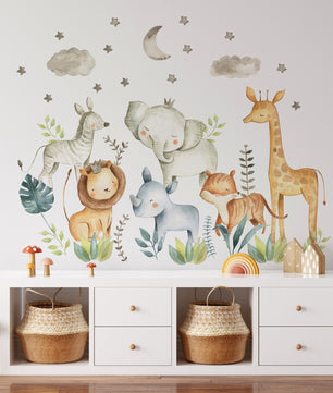 Vinilos decorativos Adhesivos infantiles animales safari